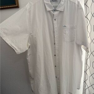 Tommy Bahama Textured White Short Sleeve Shirt